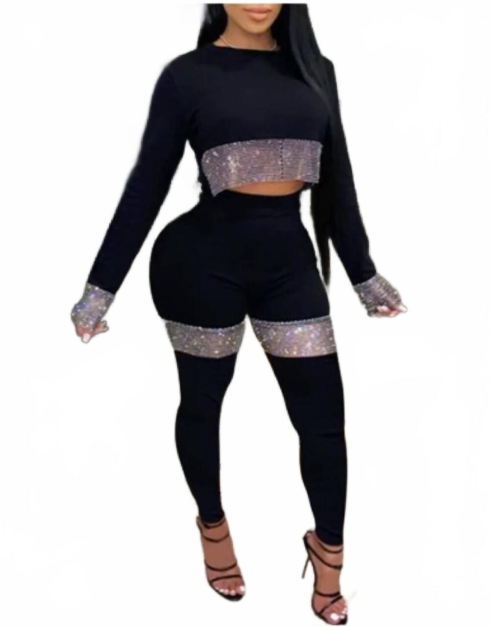 NEW LOVELY sarah two piece pants set in black